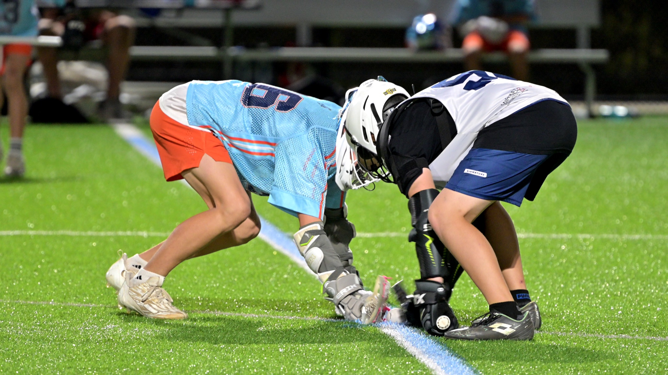 ADVNC ATX player competing at the faceoff X